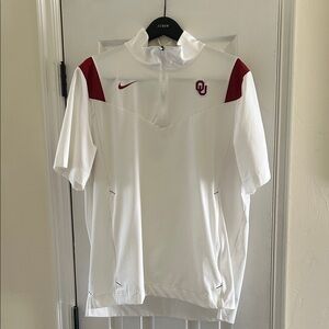 OU OKLAHOMA SOONERS NIKE SHORT SLEEVE 1/4 ZIP - LARGE